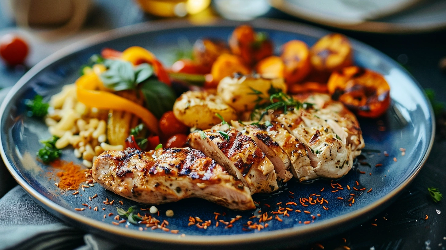 Збалансований обід з овочами та білком